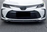 For 2020-2021 Toyota Corolla L / XLE Painted Black Front Bumper Body Splitter Spoiler Lip 3PCS