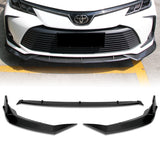 For 2020-2021 Toyota Corolla L / XLE Carbon Look Front Bumper Body Splitter Spoiler Lip 3PCS