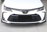 For 2020-2021 Toyota Corolla LE XLE Unpainted Matte Black Front Bumper Body Splitter Spoiler Lip 3PCS