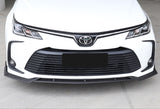 For 2020-2021 Toyota Corolla L / XLE Unpainted Matte Black Front Bumper Body Splitter Spoiler Lip 3PCS
