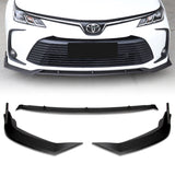 For 2020-2021 Toyota Corolla L / XLE Unpainted Matte Black Front Bumper Body Splitter Spoiler Lip 3PCS
