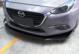 Universal Painted Black Front Bumper Protector Body Kit Splitter Spoiler Lip 3-PCS