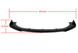 Universal Painted Black Front Bumper Protector Body Kit Splitter Spoiler Lip 3-PCS