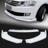Universal Painted White Front Bumper Protector Body Kit Splitter Spoiler Lip 3-PCS