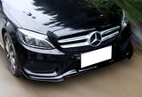 For 2015-2018 Mercedes W205 C-Class Painted Black Front Bumper Body Splitter Spoiler Lip 3PCS