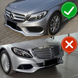 For 2015-2018 Mercedes W205 C-Class Carbon Look Front Bumper Body Splitter Spoiler Lip 3PCS