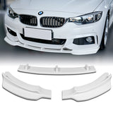 For 2014-2019 BMW 428i 430i 440i F32 F33 F36 B-Style M-Sport Painted White Front Bumper Body Splitter Spoiler Lip 3PCS