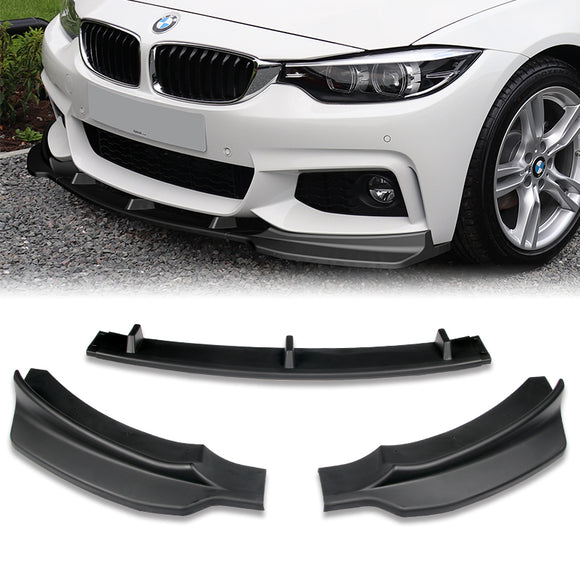 For 2014-2019 BMW 428i 430i 440i F32 F33 F36 B-Style M-Sport Matte Black Front Bumper Body Splitter Spoiler Lip 3PCS