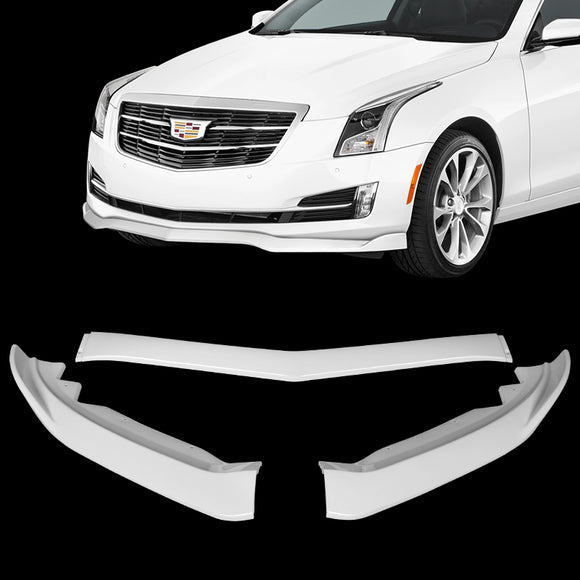 For 2015-2018 Cadillac ATS Painted White Front Bumper Body Splitter Spoiler Lip 3PCS