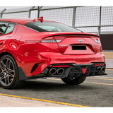 For 2018-2023 Kia Stinger Rear Bumper Diffuser Spoiler Lip W / LED Light