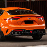 For 2018-2023 Kia Stinger Rear Bumper Diffuser Lip W/LED Light -Real Carbon Fiber