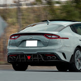 For 2018-2023 Kia Stinger Rear Bumper Diffuser Lip W/LED Light -Real Carbon Fiber