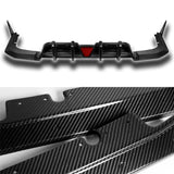 For 2018-2023 Kia Stinger Rear Bumper Diffuser Lip W/LED Light -Real Carbon Fiber
