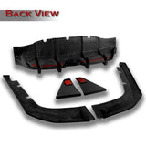 For 2018-2023 Kia Stinger Rear Bumper Diffuser Lip W/LED Light -Real Carbon Fiber