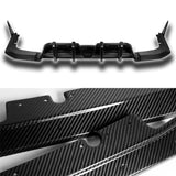 For 2018-2023 Kia Stinger Rear Bumper Diffuser Lip W/LED Smoke Light -Real Carbon Fiber