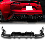 For 2018-2023 Kia Stinger Rear Bumper Diffuser Lip W/LED Smoke Light -Real Carbon Fiber
