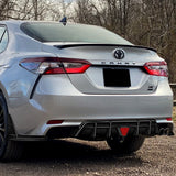 For 2018-2024 Toyota Camry SE XSE Rear Bumper Diffuser Lip W/LED Light -Real Carbon Fiber