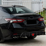 For 2018-2024 Toyota Camry SE XSE Rear Bumper Diffuser Lip W/LED Light -Real Carbon Fiber
