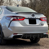 For 2018-2024 Toyota Camry SE XSE Rear Bumper Diffuser Lip W/LED Smoke Light -Real Carbon Fiber