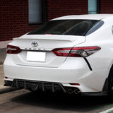 For 2018-2024 Toyota Camry SE XSE Rear Bumper Diffuser Lip W/LED Smoke Light -Real Carbon Fiber