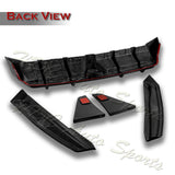 For 2018-2024 Toyota Camry SE XSE Rear Bumper Diffuser Lip W/LED Smoke Light -Real Carbon Fiber