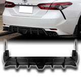 For 2018-2024 Toyota Camry SE XSE Rear Bumper Diffuser Lip W/LED Smoke Light -Real Carbon Fiber