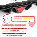 For 2014-2017 Infiniti Q50 Rear Bumper Diffuser Lip W / LED Light -Unpainted Matte Black