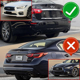 For 2014-2017 Infiniti Q50 Rear Bumper Diffuser Lip W / Smoke LED Light -Unpainted Matte Black