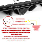 For 2014-2017 Infiniti Q50 Rear Bumper Diffuser Lip W / Smoke LED Light -Unpainted Matte Black