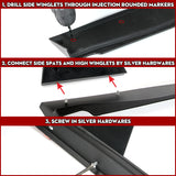 For 2014-2017 Infiniti Q50 Rear Bumper Diffuser Lip W / Smoke LED Light -Unpainted Matte Black