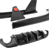 For 2014-2017 Infiniti Q50 Rear Bumper Diffuser Lip W / Smoke LED Light -Unpainted Matte Black