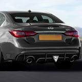 For 2018–2024 Infiniti Q50 3D LED Rear Diffuser with Corner Extensions -Painted Black