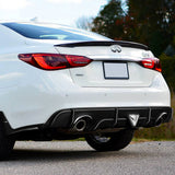 For 2018–2024 Infiniti Q50 3D LED Rear Diffuser with Corner Extensions -Painted Black