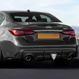 For 2018–2024 Infiniti Q50 3D LED Rear Diffuser with Corner Extensions -Unpainted Matte Black