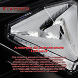 For 2018–2024 Infiniti Q50 3D LED Rear Diffuser with Corner Extensions -Unpainted Matte Black