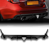 For 2018–2024 Infiniti Q50 3D LED Rear Diffuser with Corner Extensions -Unpainted Matte Black