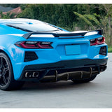 For 2020 - 2025 Chevrolet Corvette C8 Stingray  Rear Bumper Diffuser Fin Lip -Unpainted Matte Black