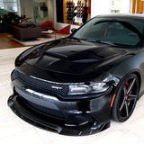 For 2015-2023 Dodge Charger SRT-Style Painted Black Front Bumper Splitter Spoiler Lip 4-PCS