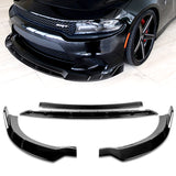 For 2015-2023 Dodge Charger SRT-Style Painted Black Front Bumper Splitter Spoiler Lip 4-PCS