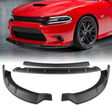 For 2015-2023 Dodge Charger SRT-Style Matte Black Front Bumper Splitter Spoiler Lip 4-PCS