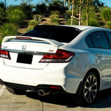 Rear Window Roof Visor Wing Spoiler For 2006 - 2015 Honda Civic 4DR / Sedan -Black ABS