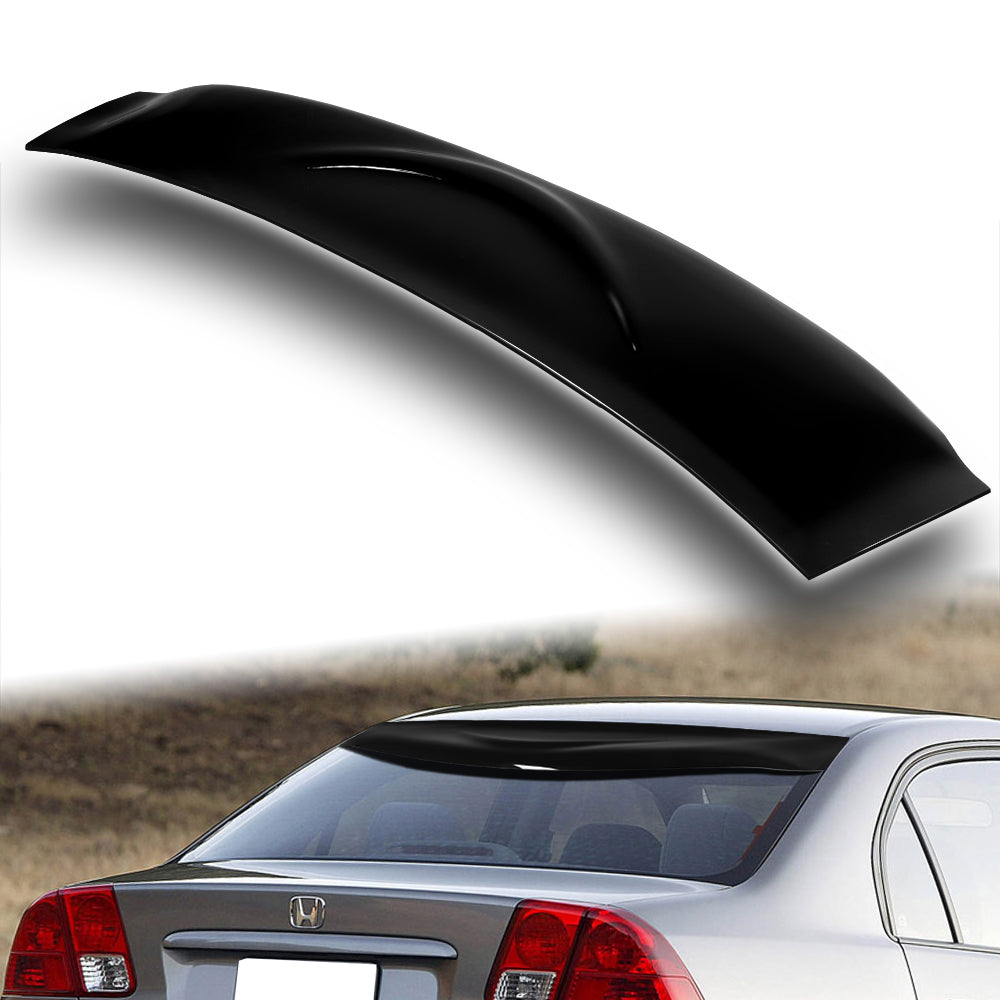 Black ABS Rear Window Roof Spoiler Visor Wing For 2001-2005 Honda Civic 4-Door