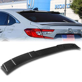 W-Power ABS VIP-Style Rear Widow Roof Visor Wing Spoiler For 2018-2022 Honda Accord Sedan -Carbon Fiber Look