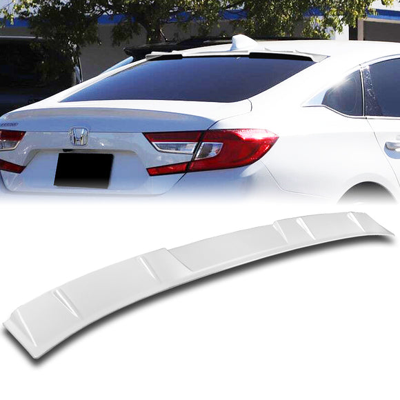 W-Power ABS VIP-Style Rear Widow Roof Visor Wing Spoiler For 2018-2022 Honda Accord Sedan -Pearl White