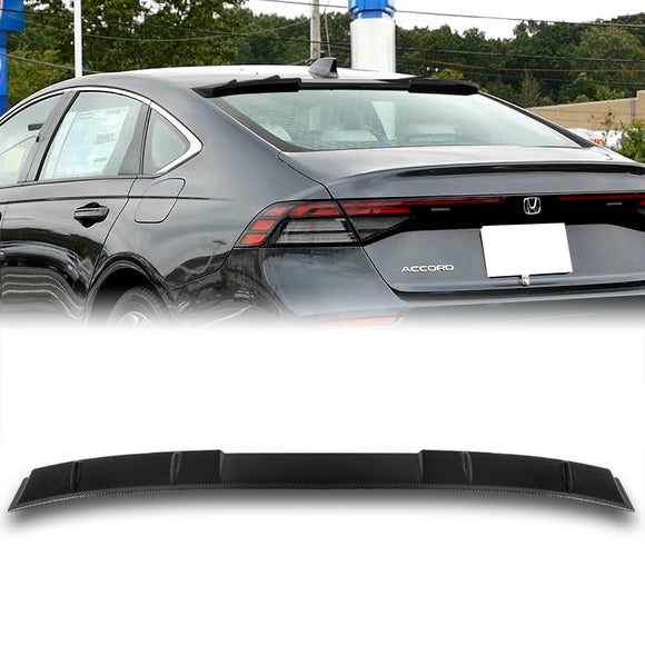 W-Power ABS Rear Widow Roof Visor Wing Spoiler For 2023- 2025 Honda Accord Sedan -Carbon Fiber Style