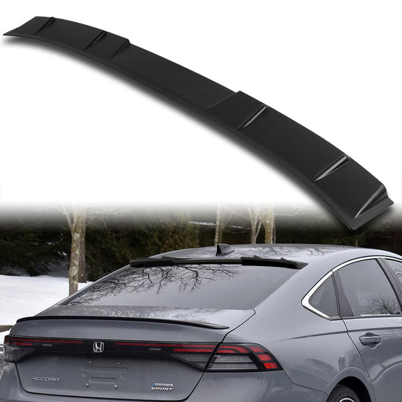 W-Power ABS Rear Widow Roof Visor Wing Spoiler For 2023- 2025 Honda Accord Sedan -Unpainted Black