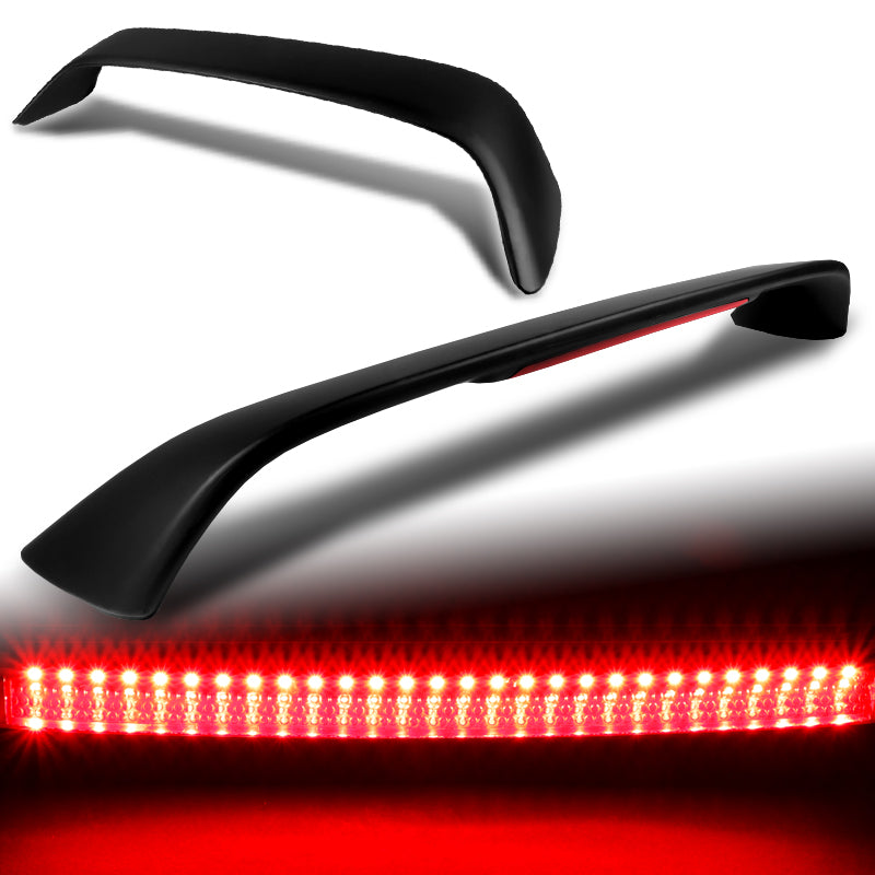 SCITOO Rear Spoiler Wing For 2001-2005 Honda Civic Coupe - Matte Black With LED Brake Light