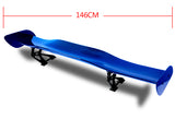 Type-1 GT-Style Adjustable Bracket Rear Trunk Lip Universal Spoiler Wing 57" -ABS Painted Blue