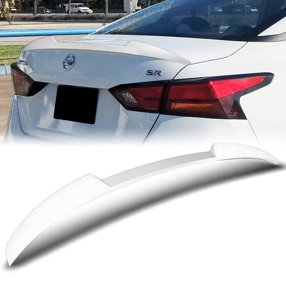 W-Power ABS V-Style Rear Trunk Lip Spoiler Wing For 2019-2025 Nissan Altima -Pearl White
