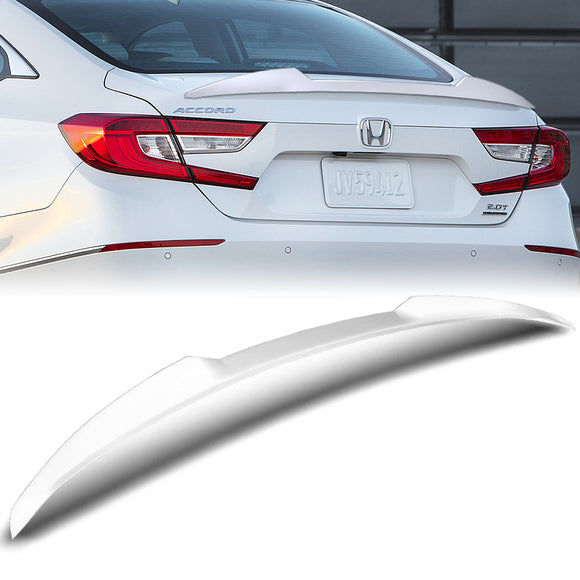 W-Power ABS V-Style Rear Trunk Lip Spoiler Wing For 2018-2022 Honda Accord Sedan 4DR -Pearl White